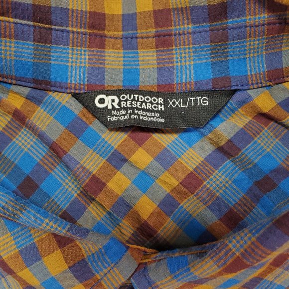 Outdoor Research Shirt Wanderer Men 2XL Tartan Plaid Button Down Hiking Gorpcore - Picture 2 of 15